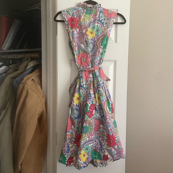 Talbots Cotton Multi Color Floral Button Down Dress - Picture 4 of 6